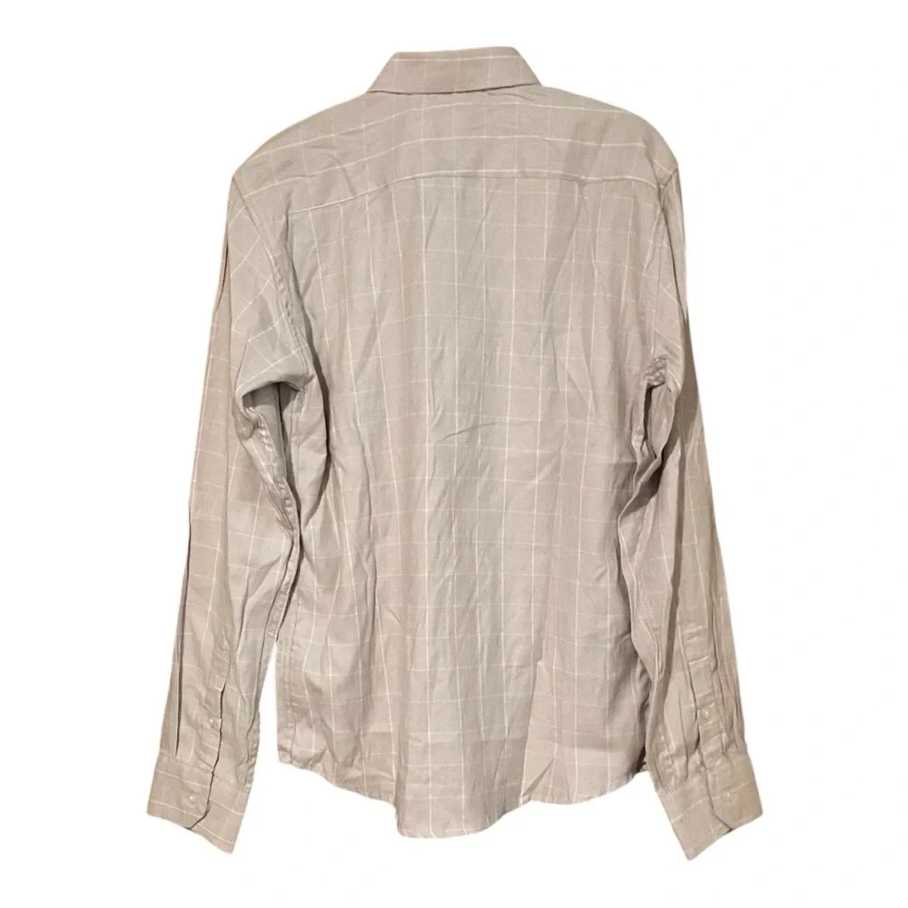 NWT Day & Age Plaid Button Up Shirt Size Small Tan Cotton Blend